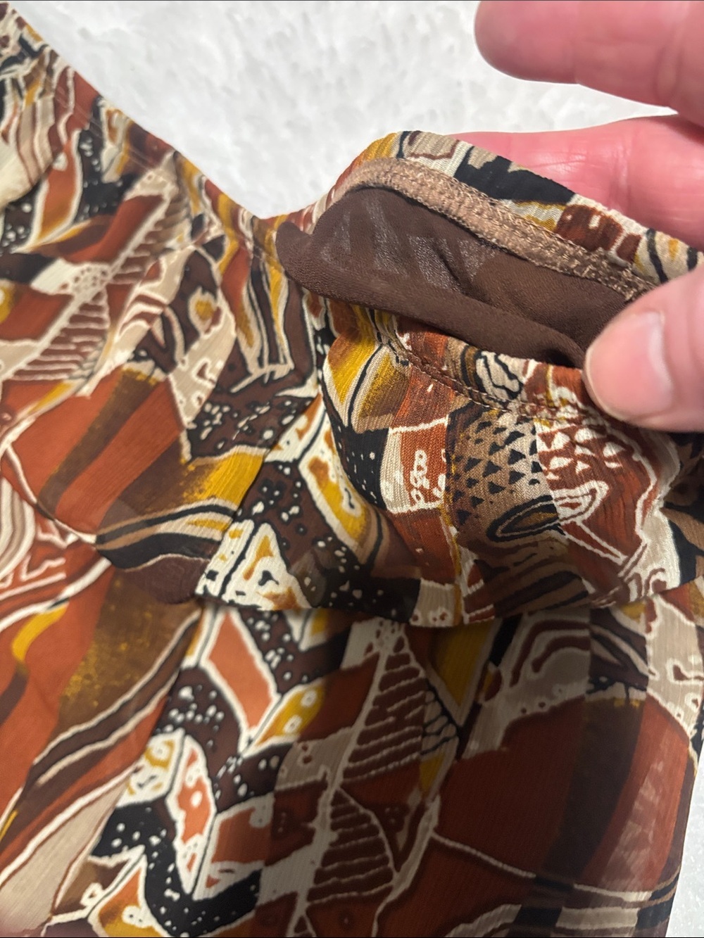 Ruby Rd. Brown Multi Printed Circle Skirt - Picture 6 of 7
